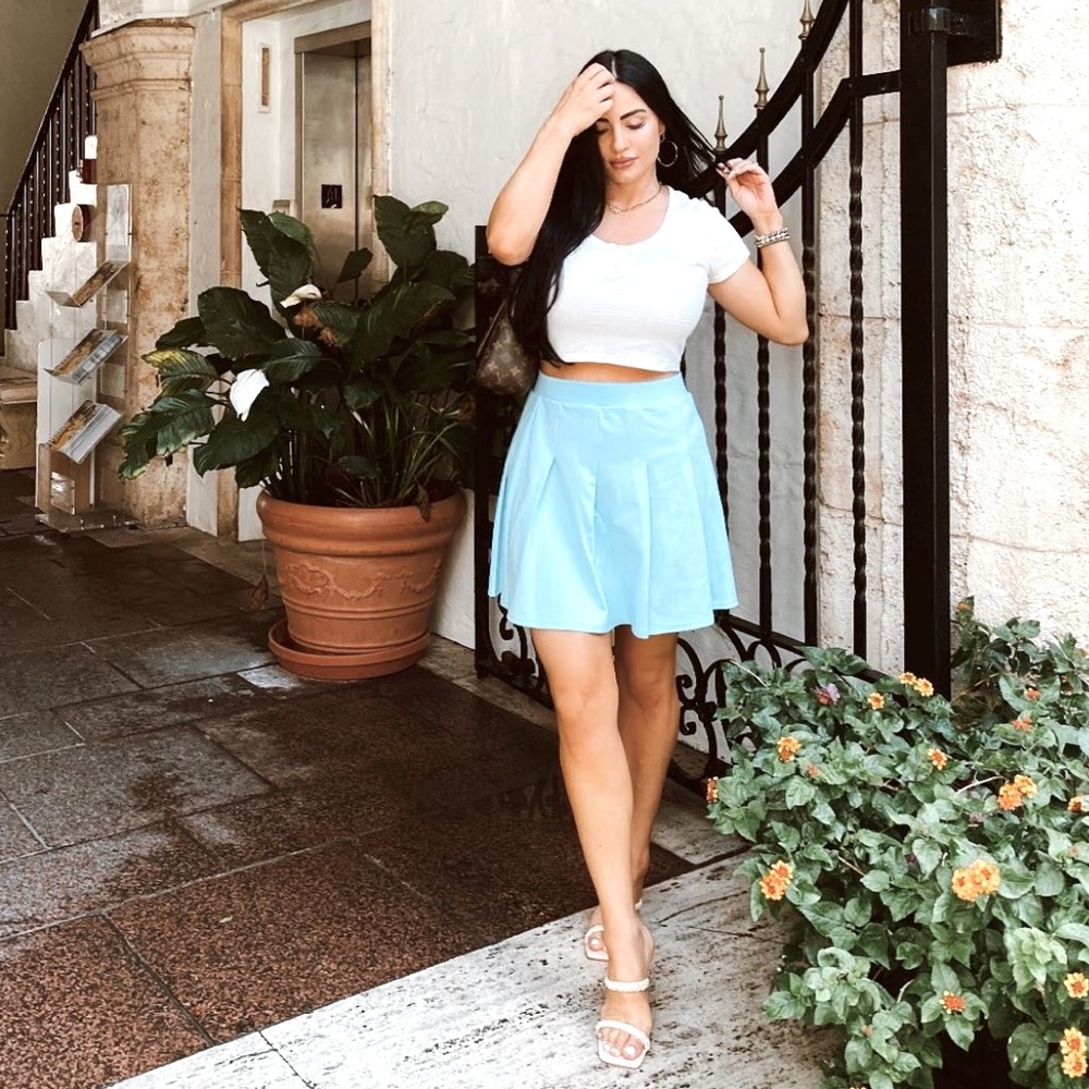 baby blue tennis skirt
